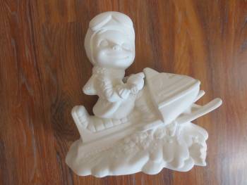 Boy on Snowmobile unpainted