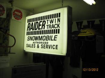 Raider sign on display