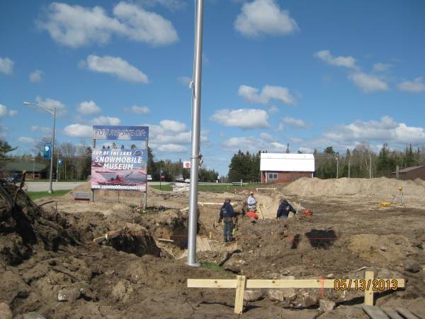 Forward Concrete crew making the foundation forms